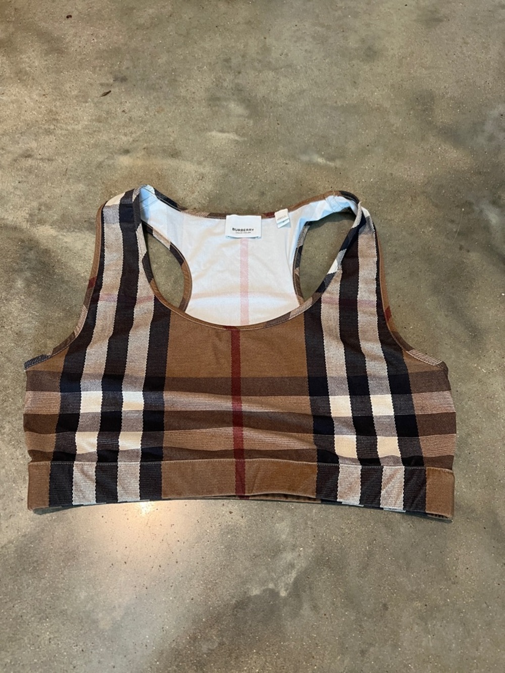 Authentic Burberry Tan Plaid Crop Tank & Pencil Skirt Set - Picture 2 of 8